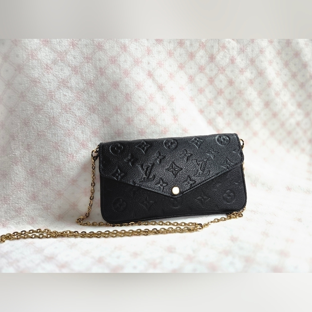 Louis Vuitton Félicie Pochette – Black Empreinte Leather, 100% Authentic - Picture 2 of 8